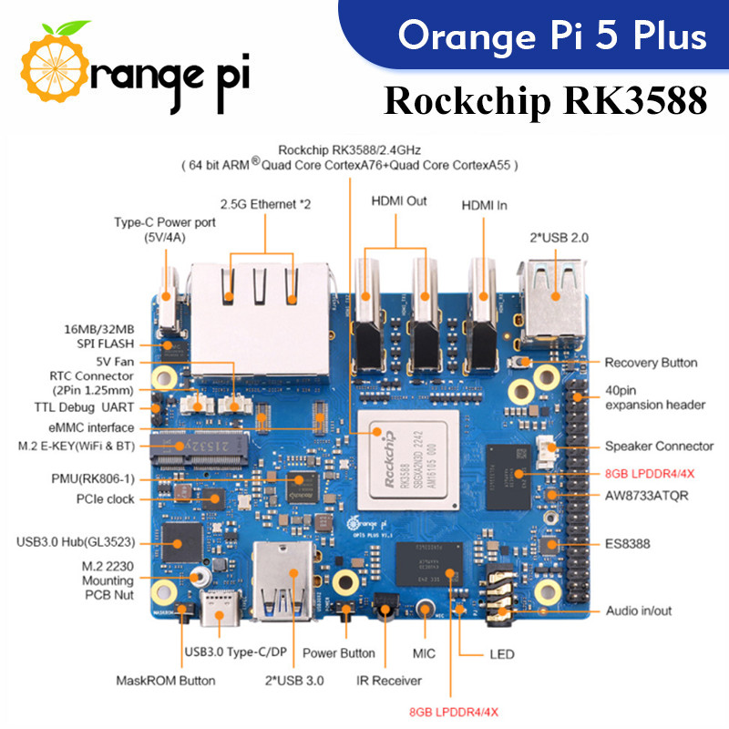Orange Pi 5 Plus  Single Board - Orange Pi 5 Plus 32Gb ulasan dan harga